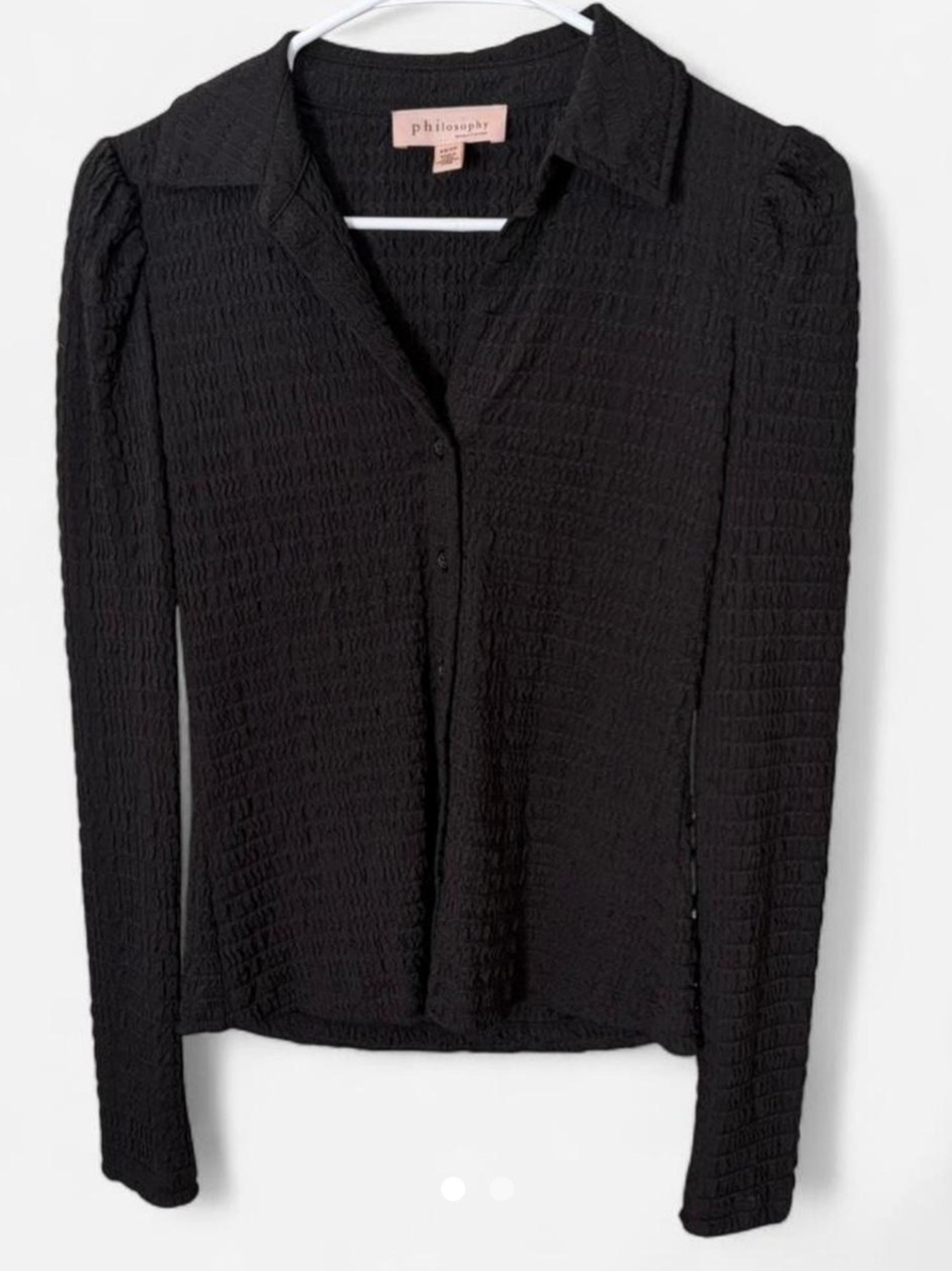 Philosophy Black Textured Blouse
